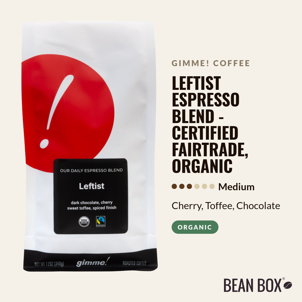 Leftist Espresso Blend - Certified Fairtrade, Organic